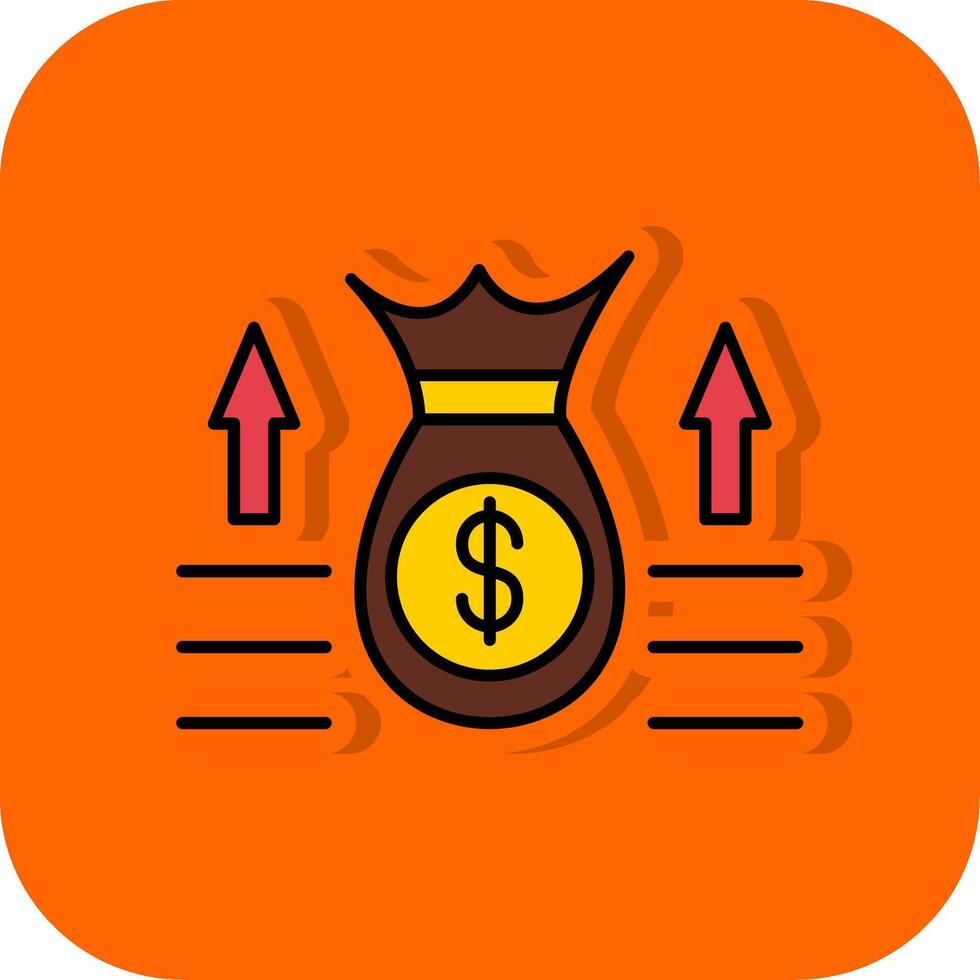 Budget Filled Orange background Icon vector