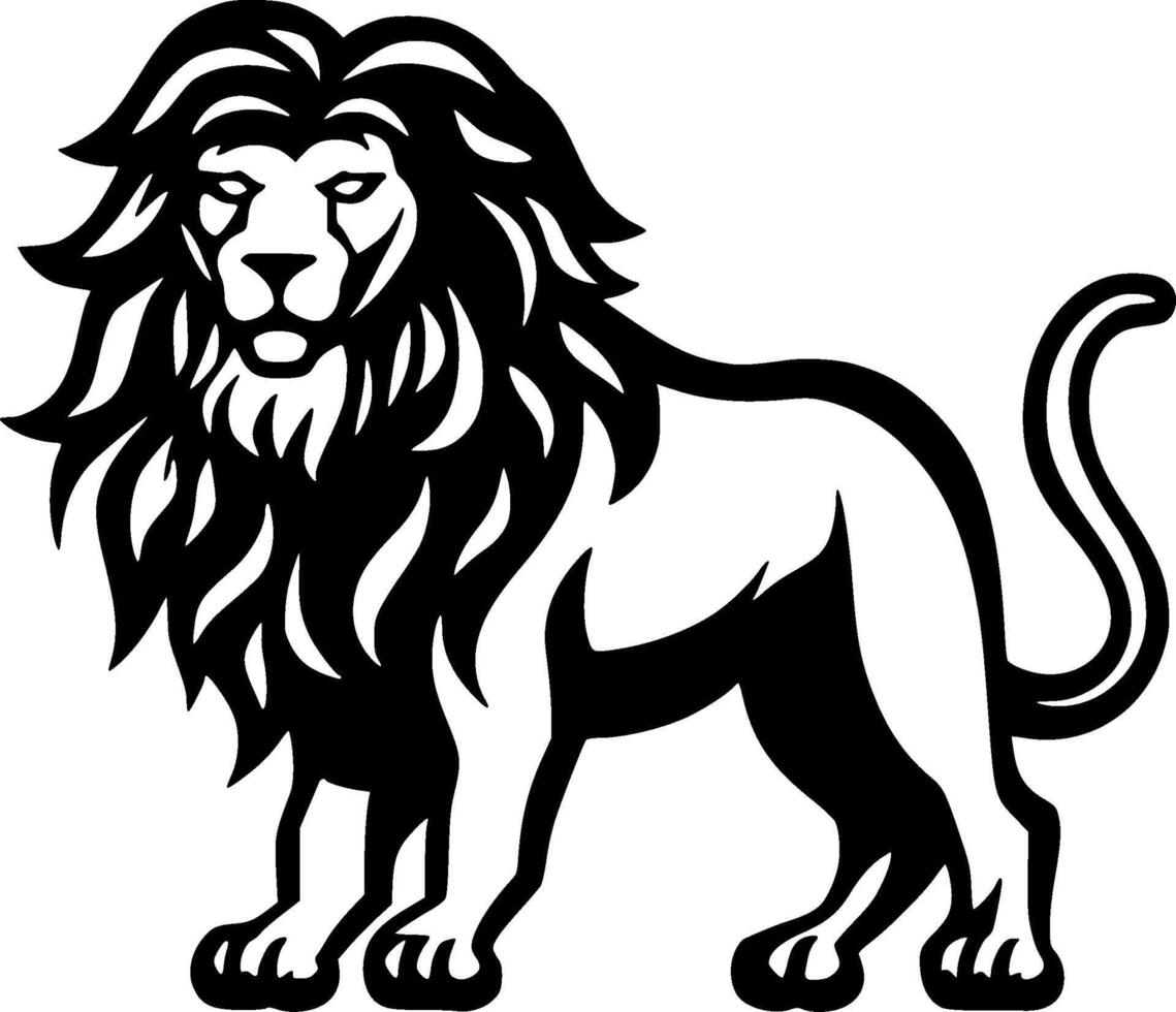 león - negro y blanco aislado icono - ilustración vector