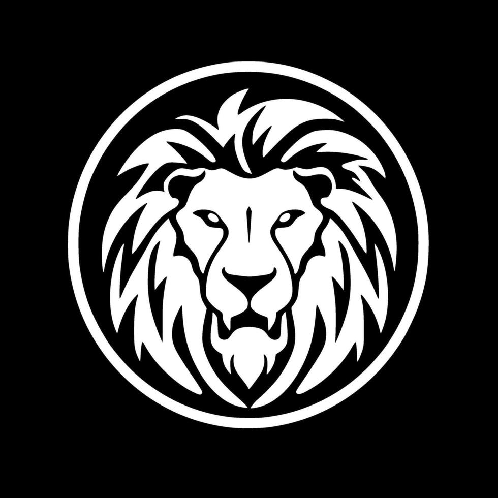 Lion, Black and White illustration vector