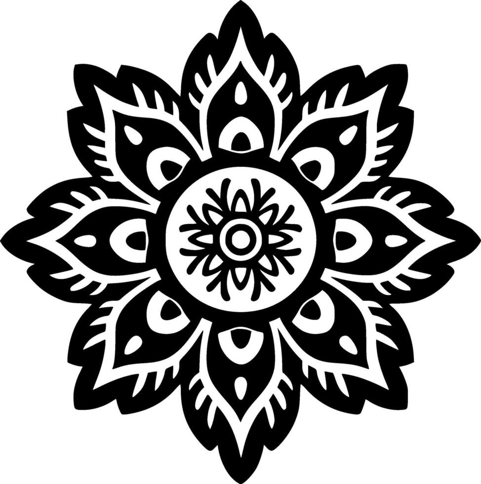 Mandala, Black and White illustration vector