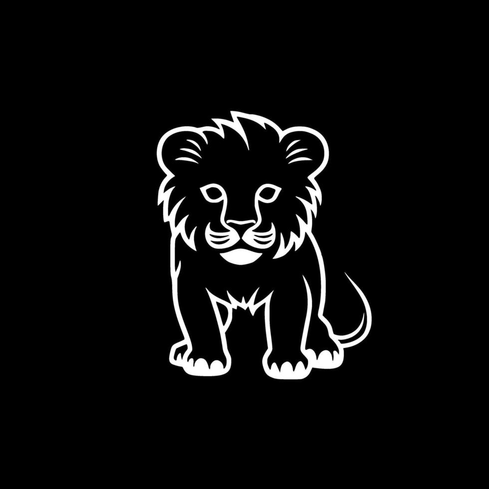 Lion Baby, Minimalist and Simple Silhouette - illustration vector