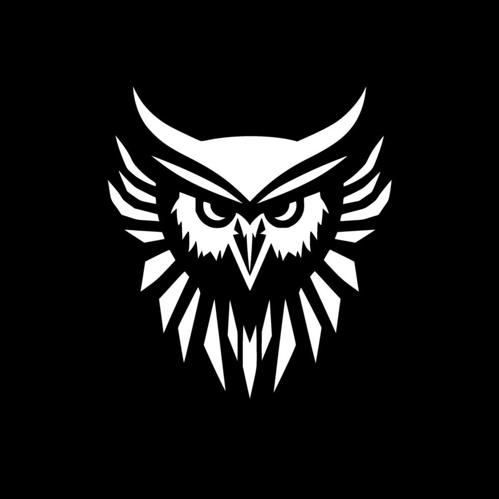 Owl, Black and White illustration vector