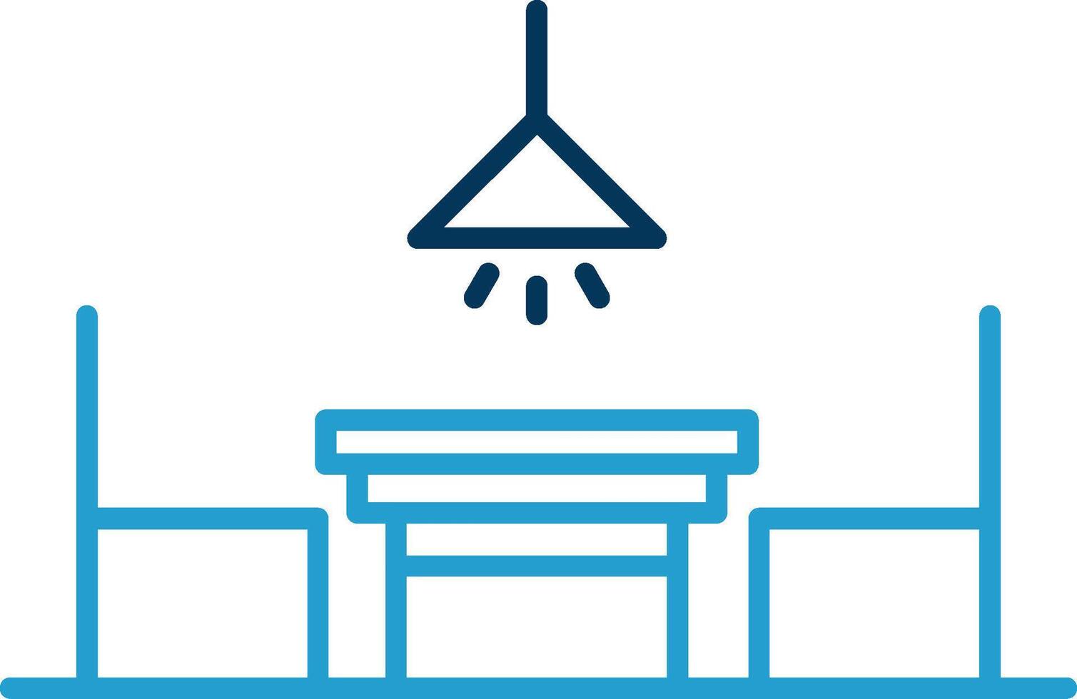 Kitchen Table Line Blue Two Color Icon vector