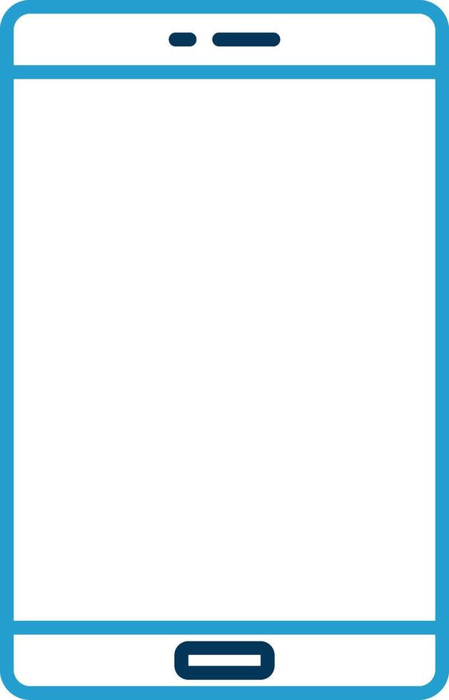 inteligente teléfono línea azul dos color icono vector