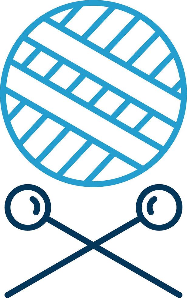 Crochet Line Blue Two Color Icon vector
