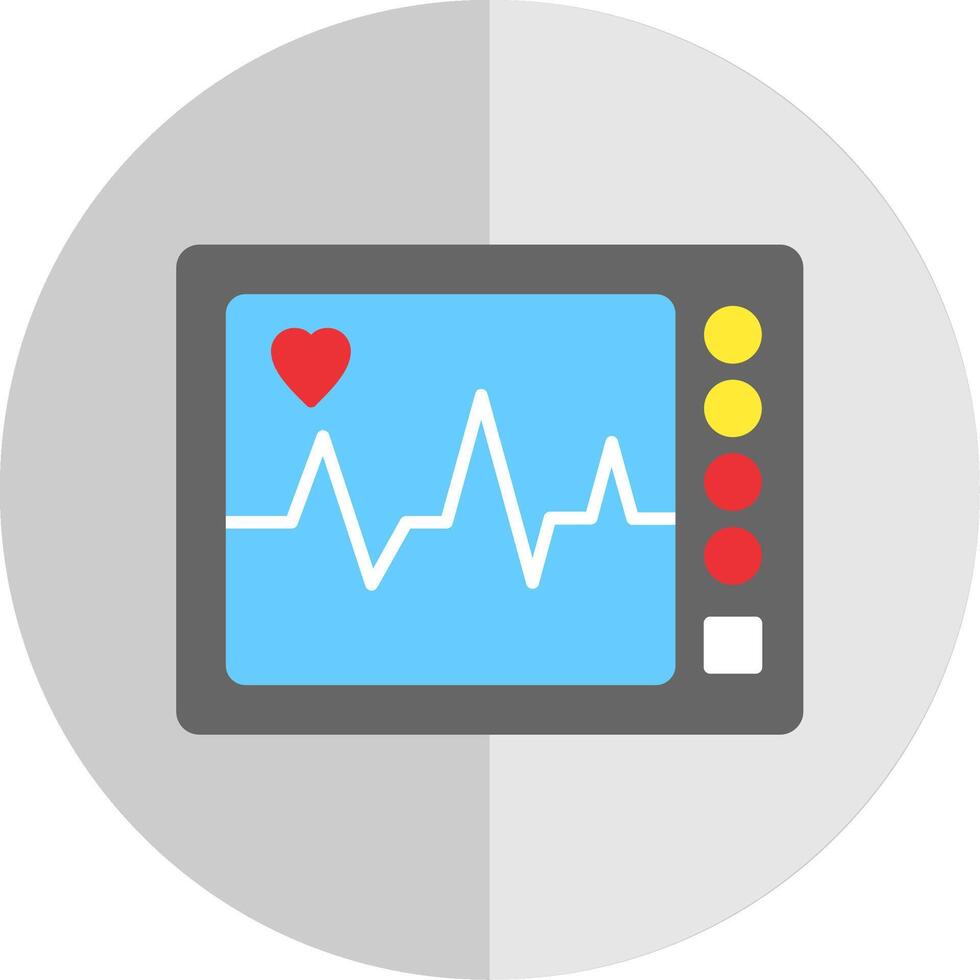 ECG Machine Flat Scale Icon vector