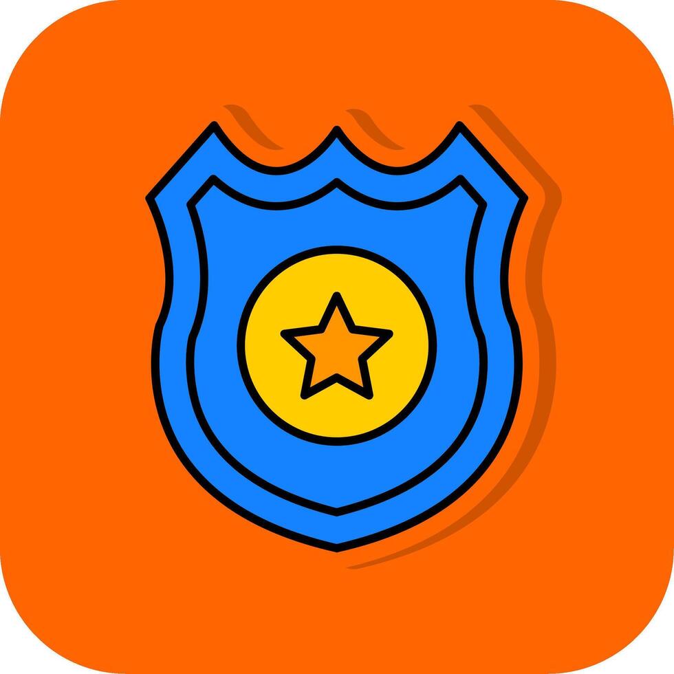 Police Badge Filled Orange background Icon vector