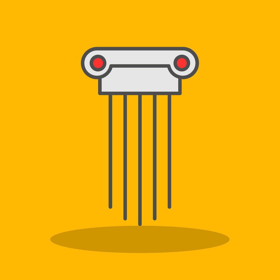 Greek Pillars Filled Shadow Icon vector