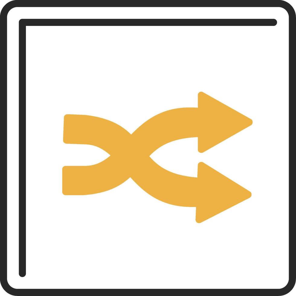 Shuffle Skined Filled Icon vector