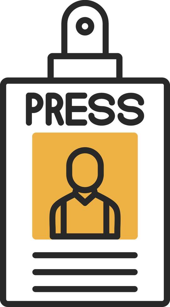 Press Pass Skined Filled Icon vector