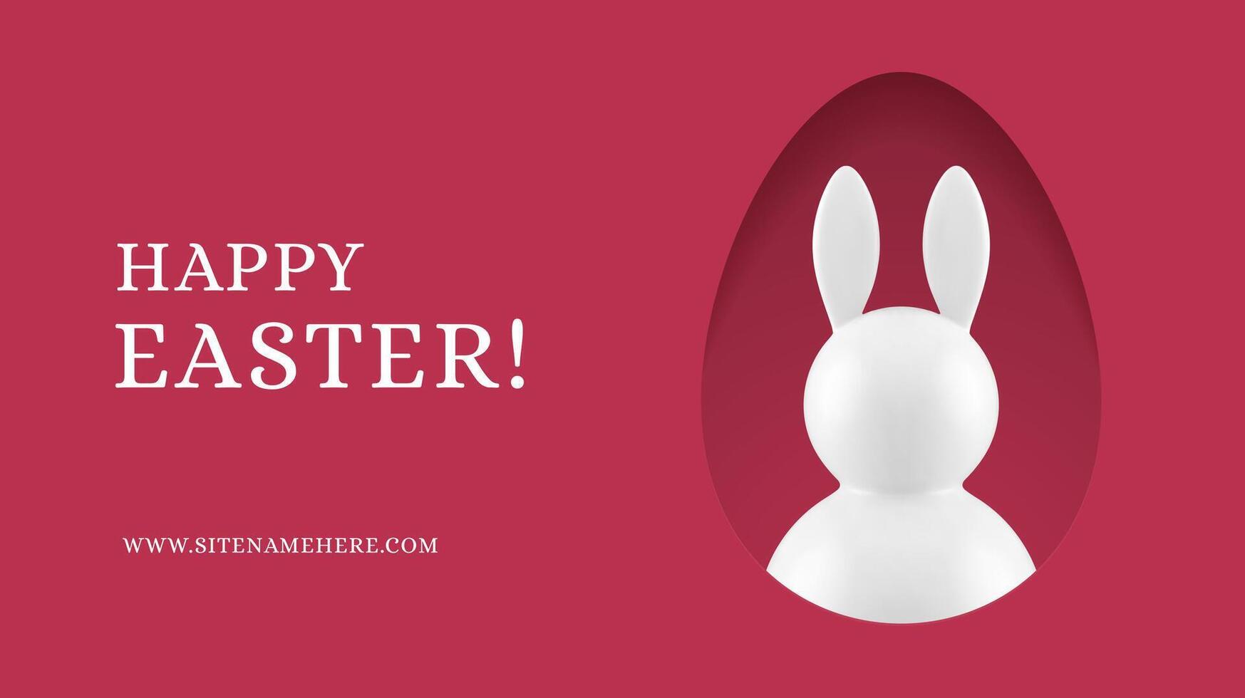 Happy Easter bunny chicken egg portrait 3d banner design template holiday realistic vector