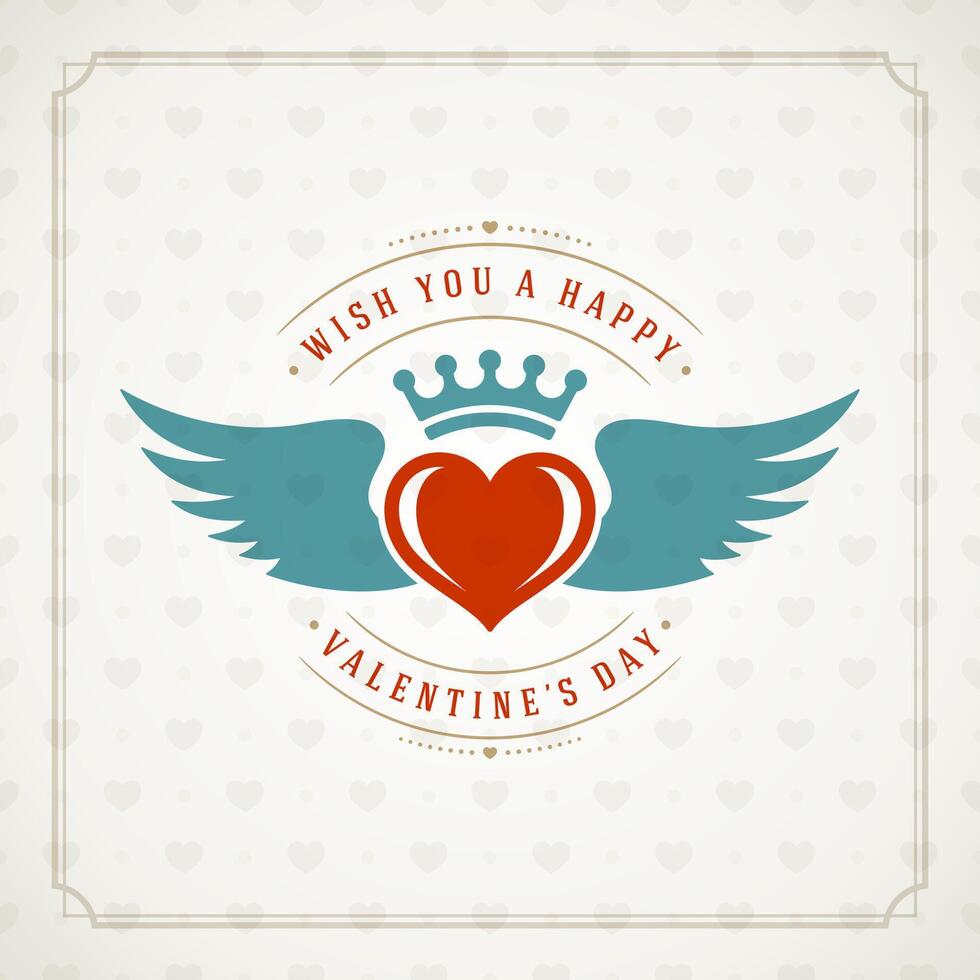 Valentines Day greeting card or poster illustration vector