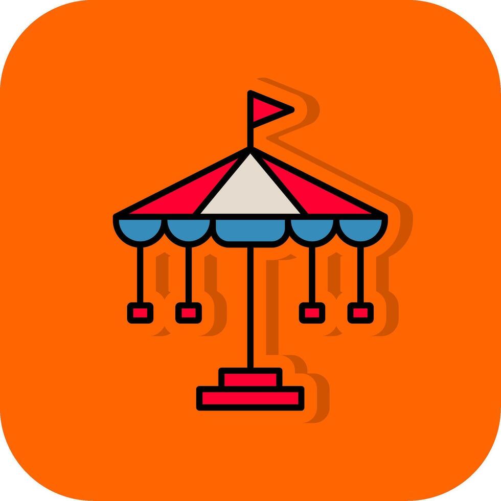 Carousel Filled Orange background Icon vector