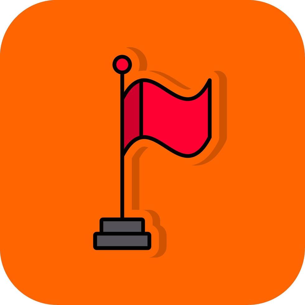 Flag Filled Orange background Icon vector