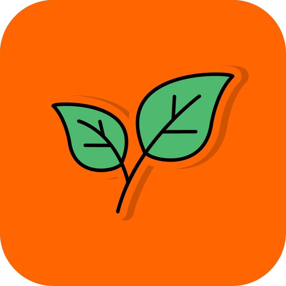 hojas lleno naranja antecedentes icono vector