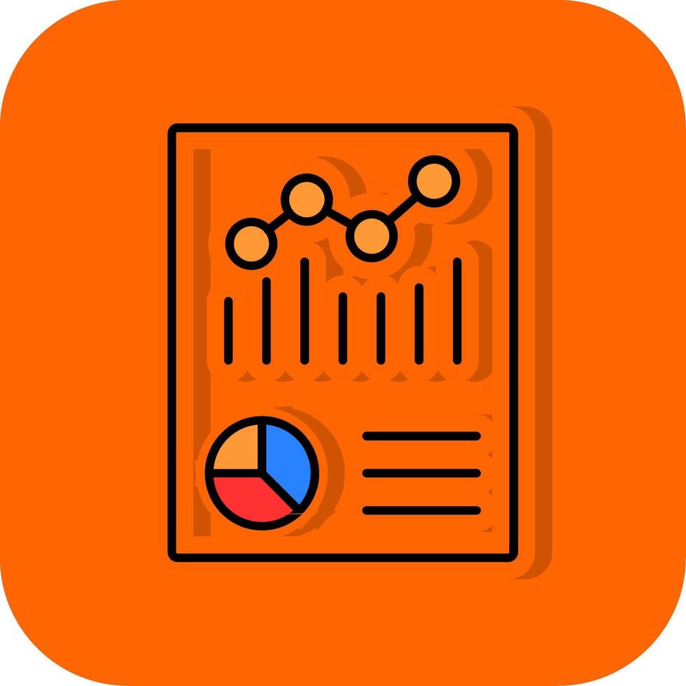 Graphical Report Filled Orange background Icon vector