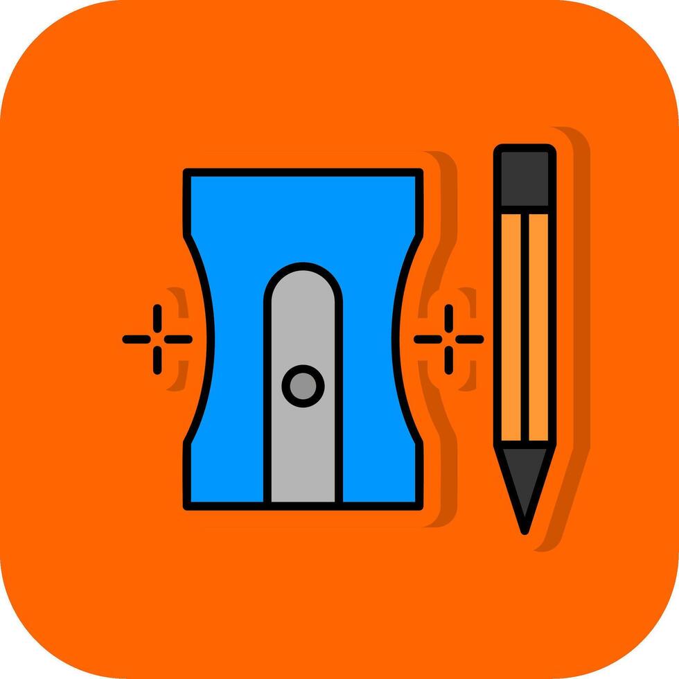 Pencil Sharperner Filled Orange background Icon vector