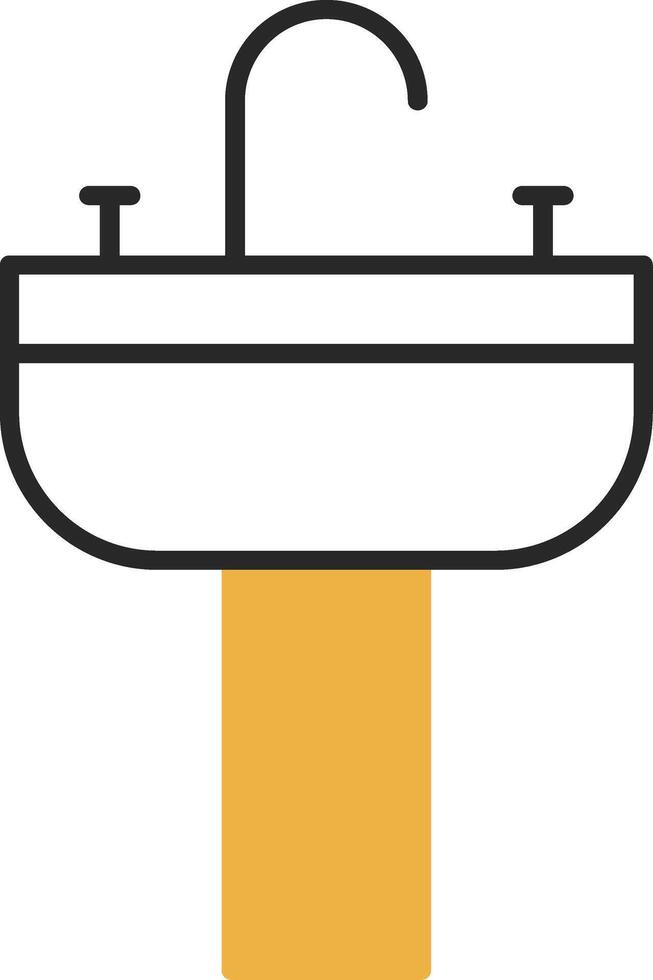 Sink Skined Filled Icon vector