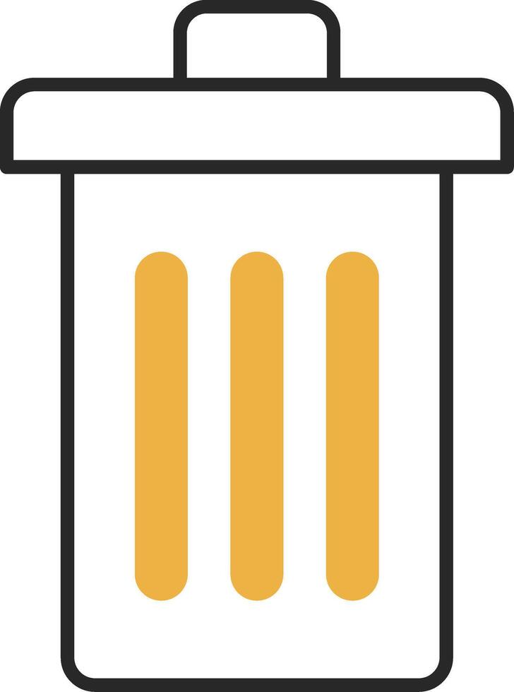 Trash Skined Filled Icon vector