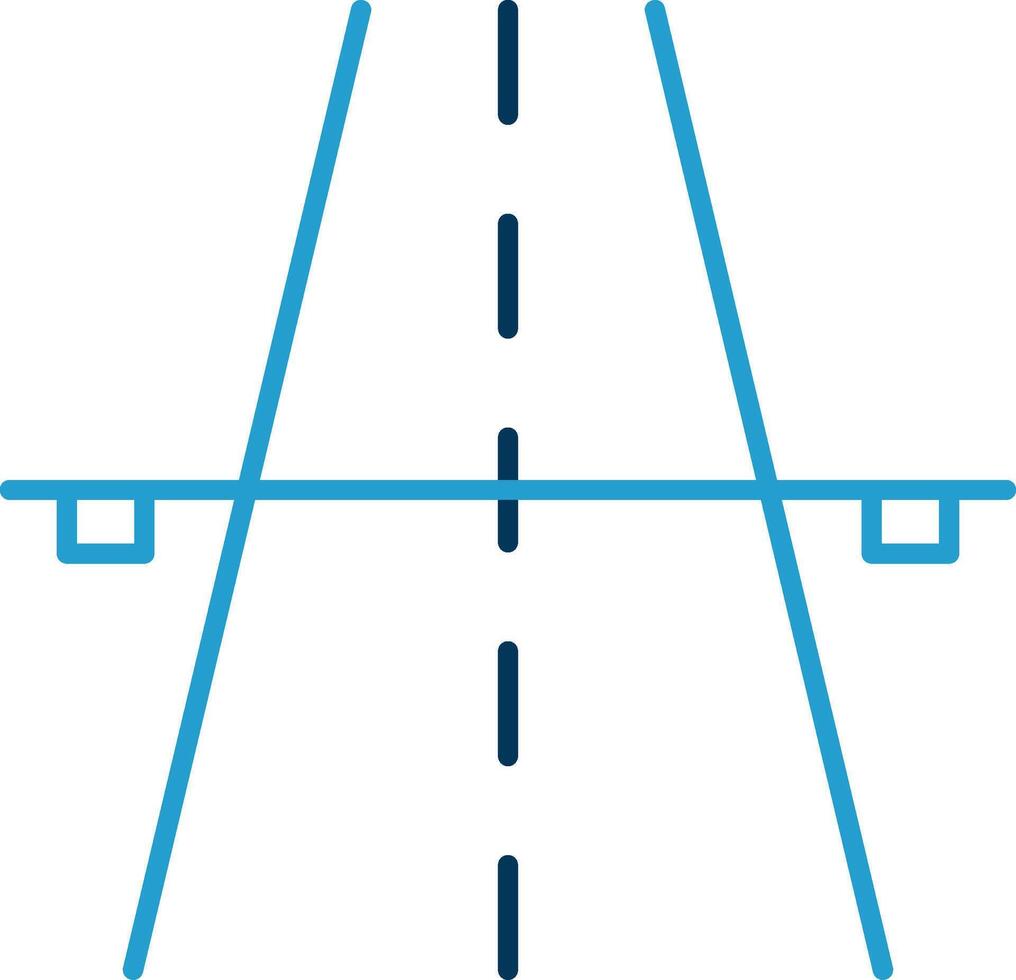 Highway Line Blue Two Color Icon vector