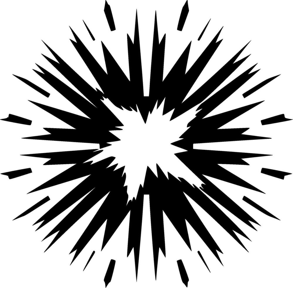 Explosion - Black and White Isolated Icon - illustration vector