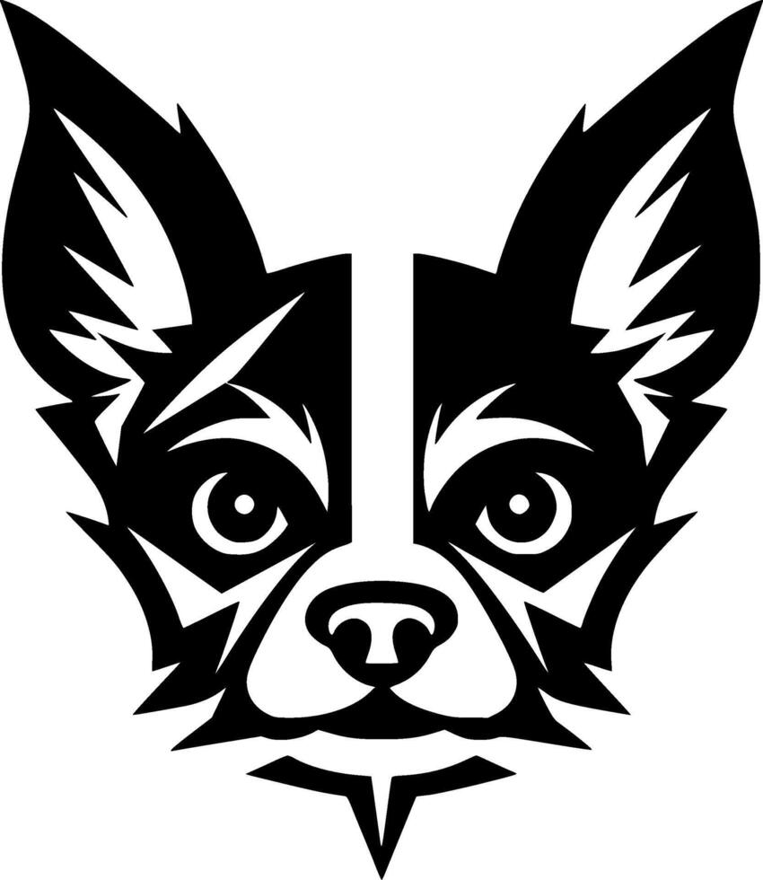 chihuahua, negro y blanco ilustración vector