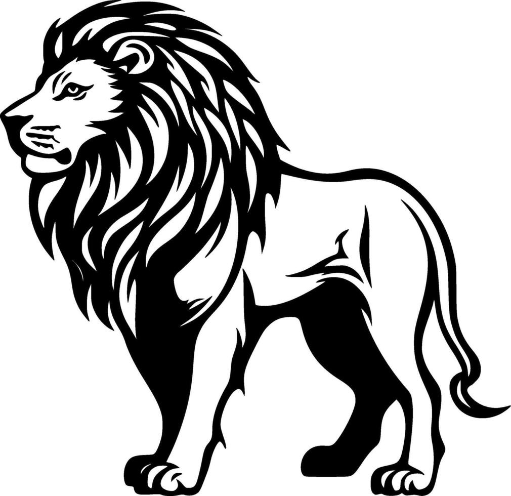 Lion, Minimalist and Simple Silhouette - illustration vector