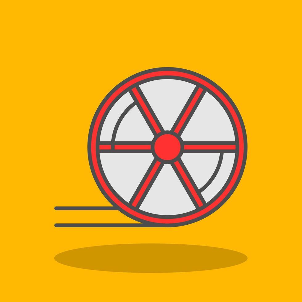 Wheel Filled Shadow Icon vector