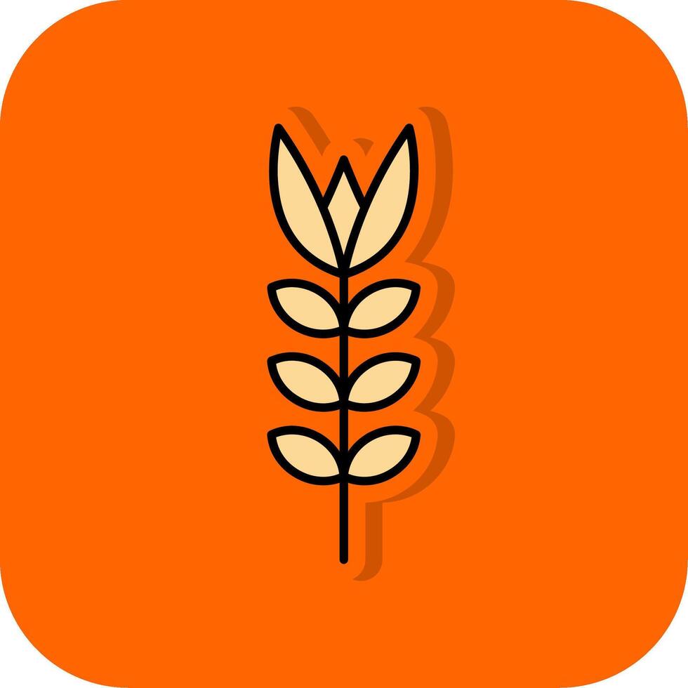 Oats Filled Orange background Icon vector