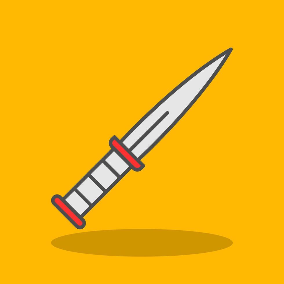 Dagger Filled Shadow Icon vector