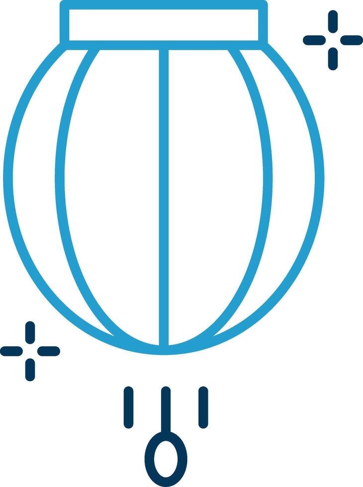 Lantern Line Blue Two Color Icon vector