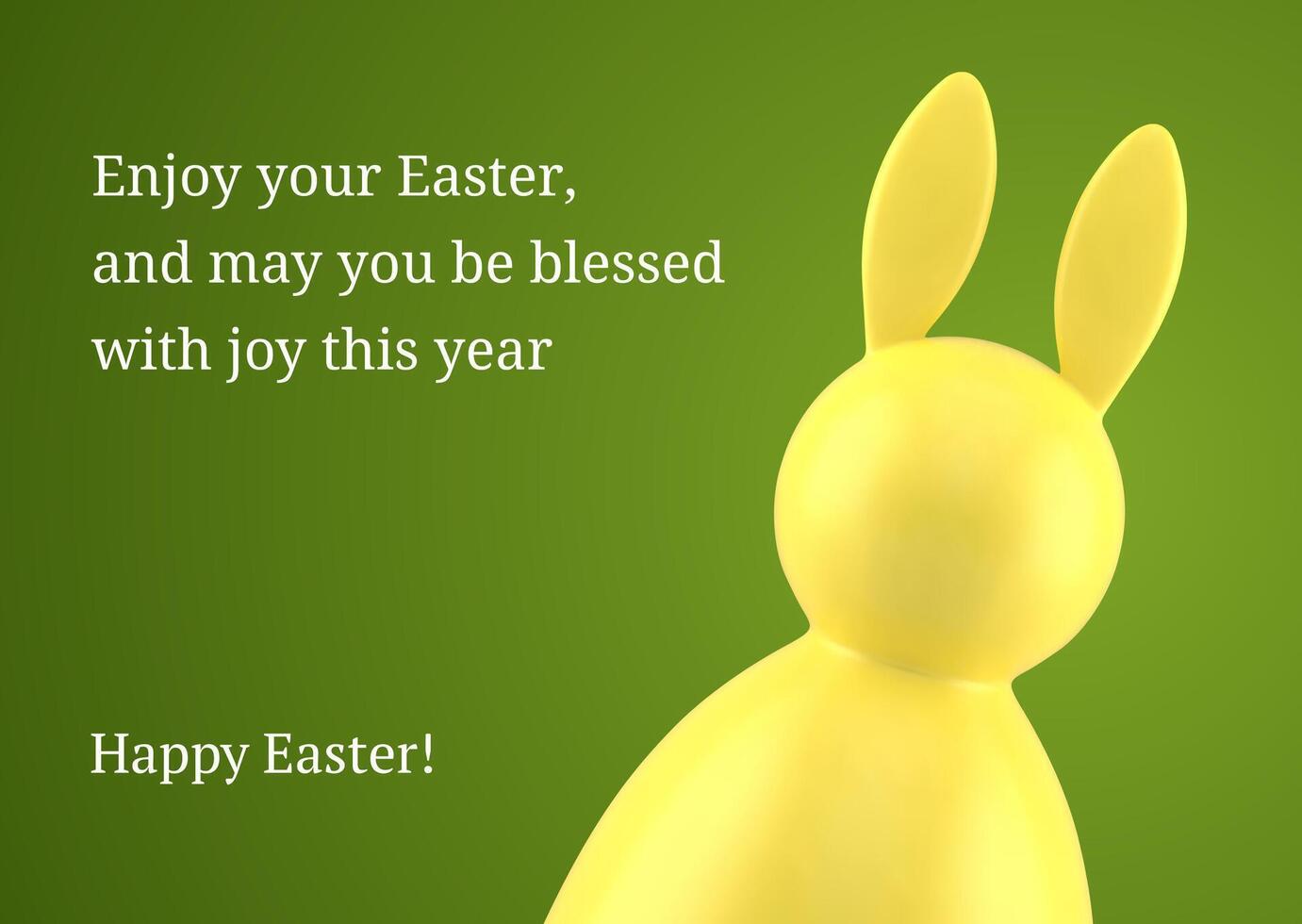 Easter bunny bauble yellow long ears character 3d greeting card design template realistic vector
