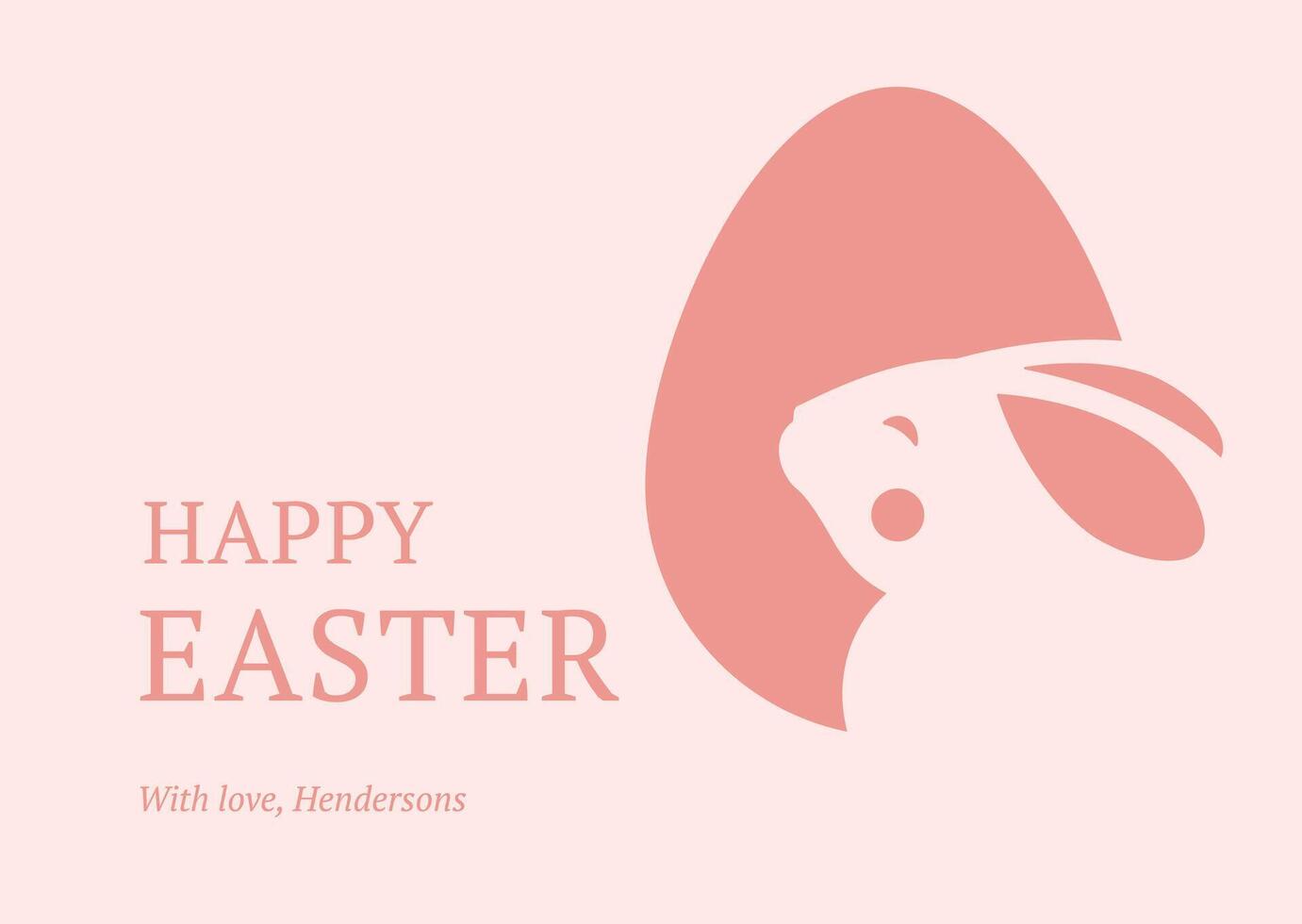 Happy Easter vintage greeting card design template cute rabbit chicken egg flat illustration vector