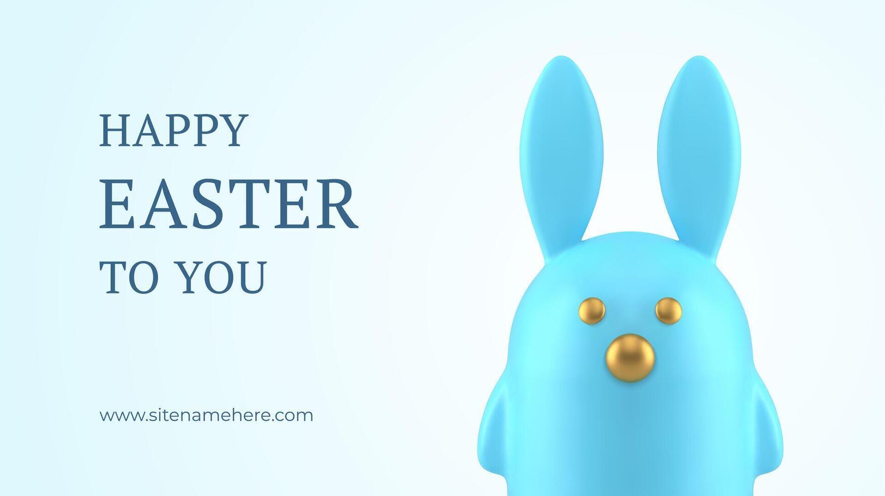 Easter bunny toy character 3d banner design template festive congratulations animal realistic illustration vector