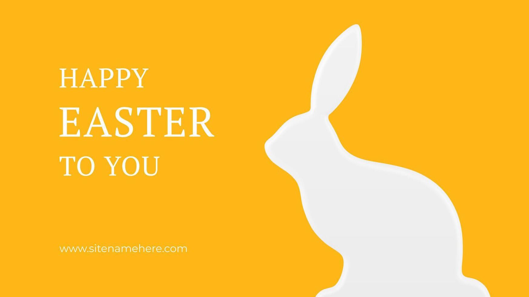 Happy Easter white rabbit slim bauble 3d banner design template realistic illustration vector