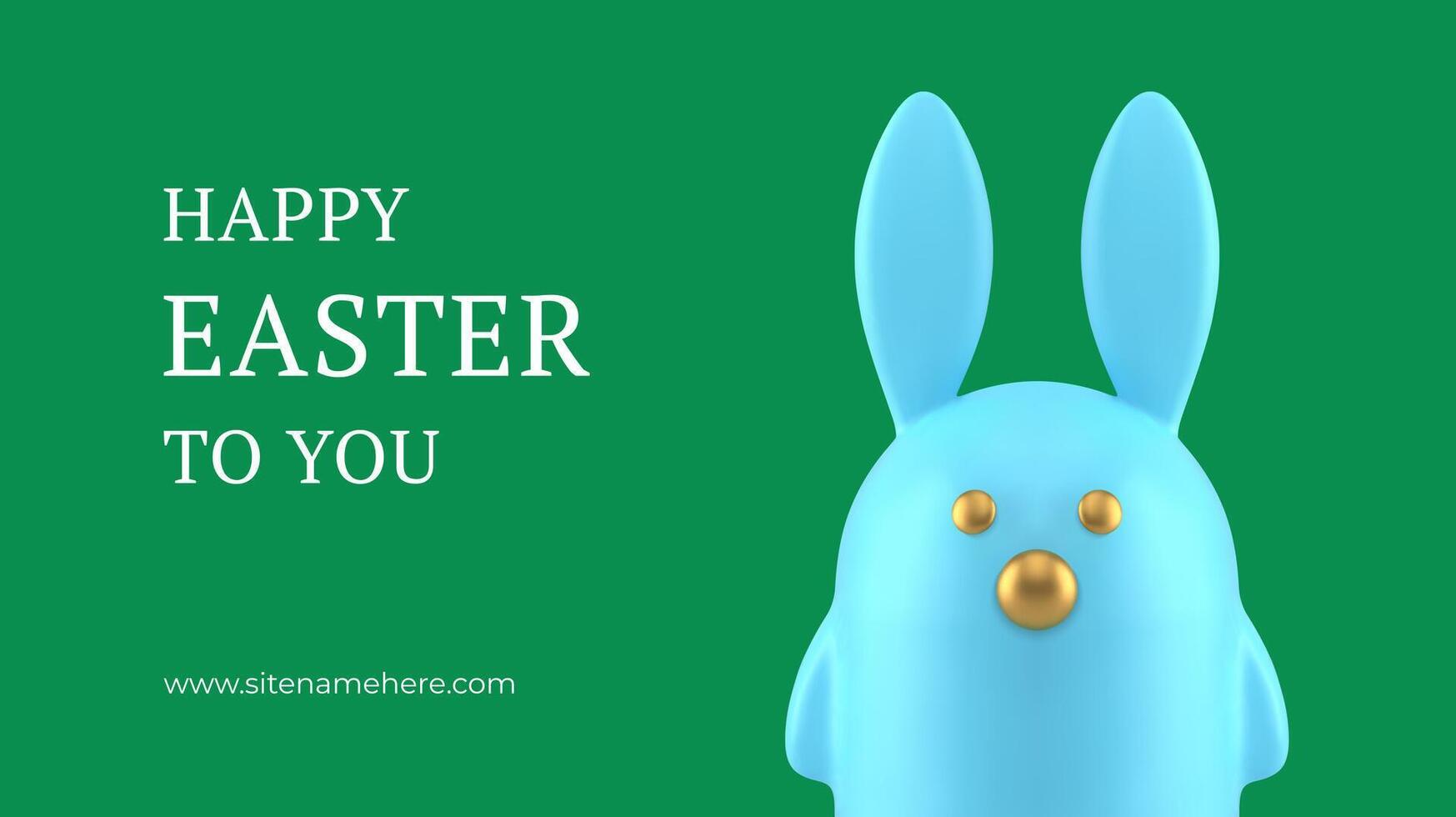 Easter bunny toy character 3d banner design template festive congratulations animal realistic vector