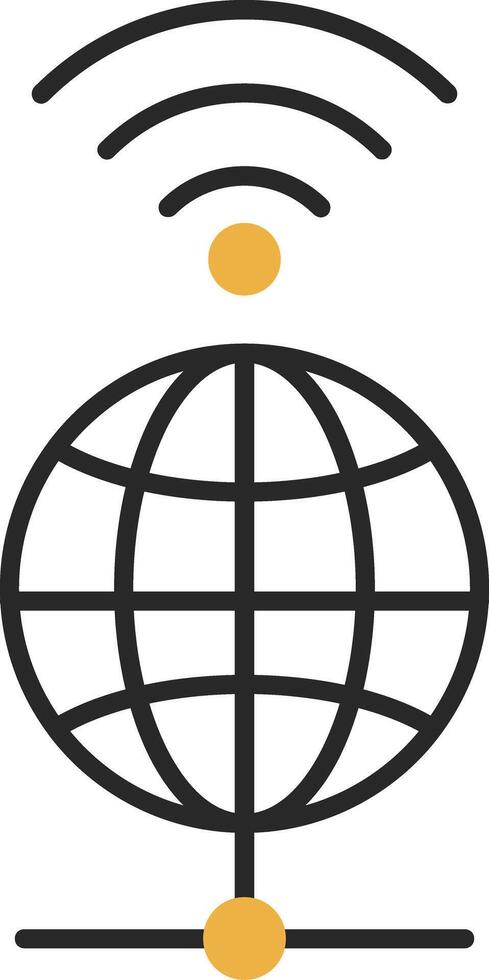 Global Skined Filled Icon vector