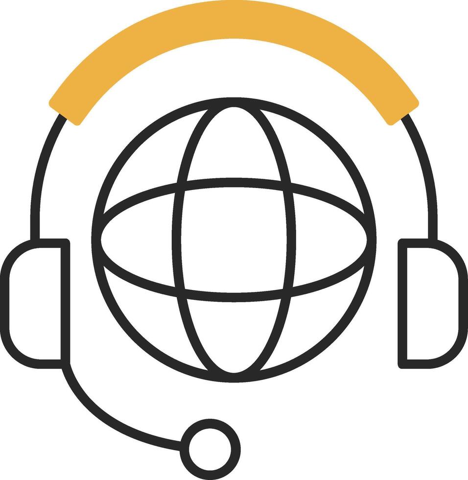 Worldwide Support Skined Filled Icon vector