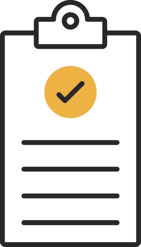 Checklist Skined Filled Icon vector