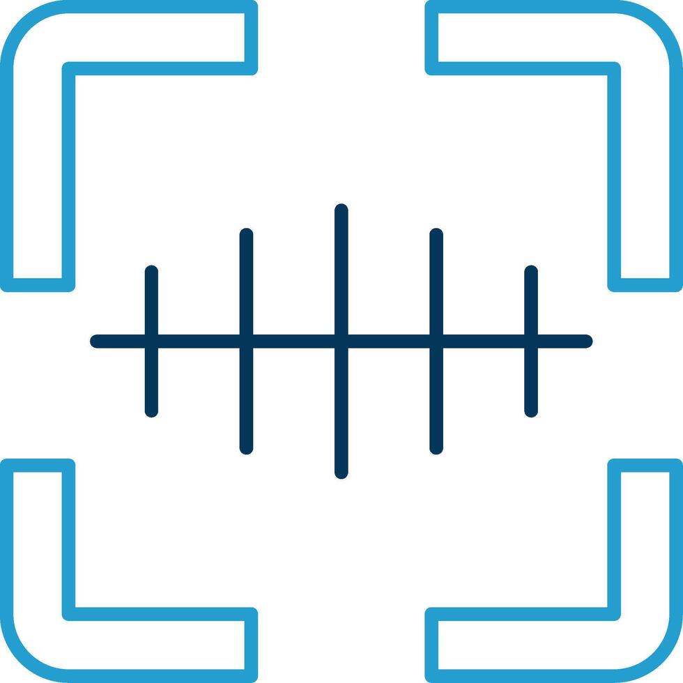 Barcode Scanner Line Blue Two Color Icon vector