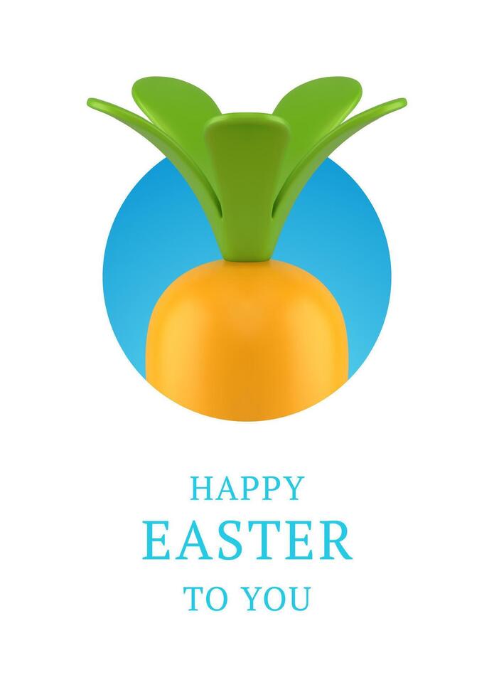 Happy Easter 3d greeting card carrot hiding hole festive surprise design template realistic vector