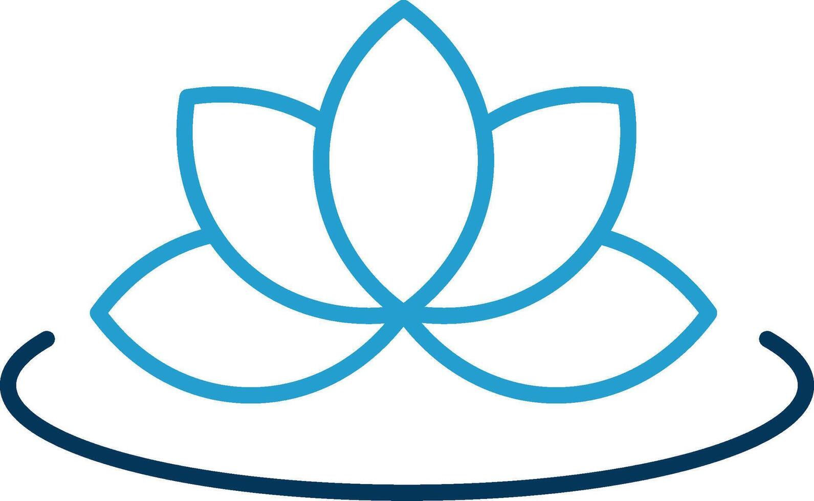 Lotus Line Blue Two Color Icon vector