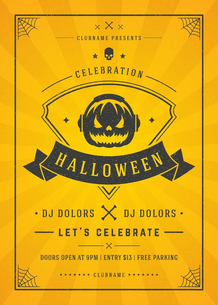 Halloween celebration night party poster or flyer design vector