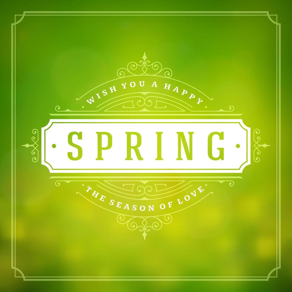 Spring Typographic Poster or Greeting Card Design. vector