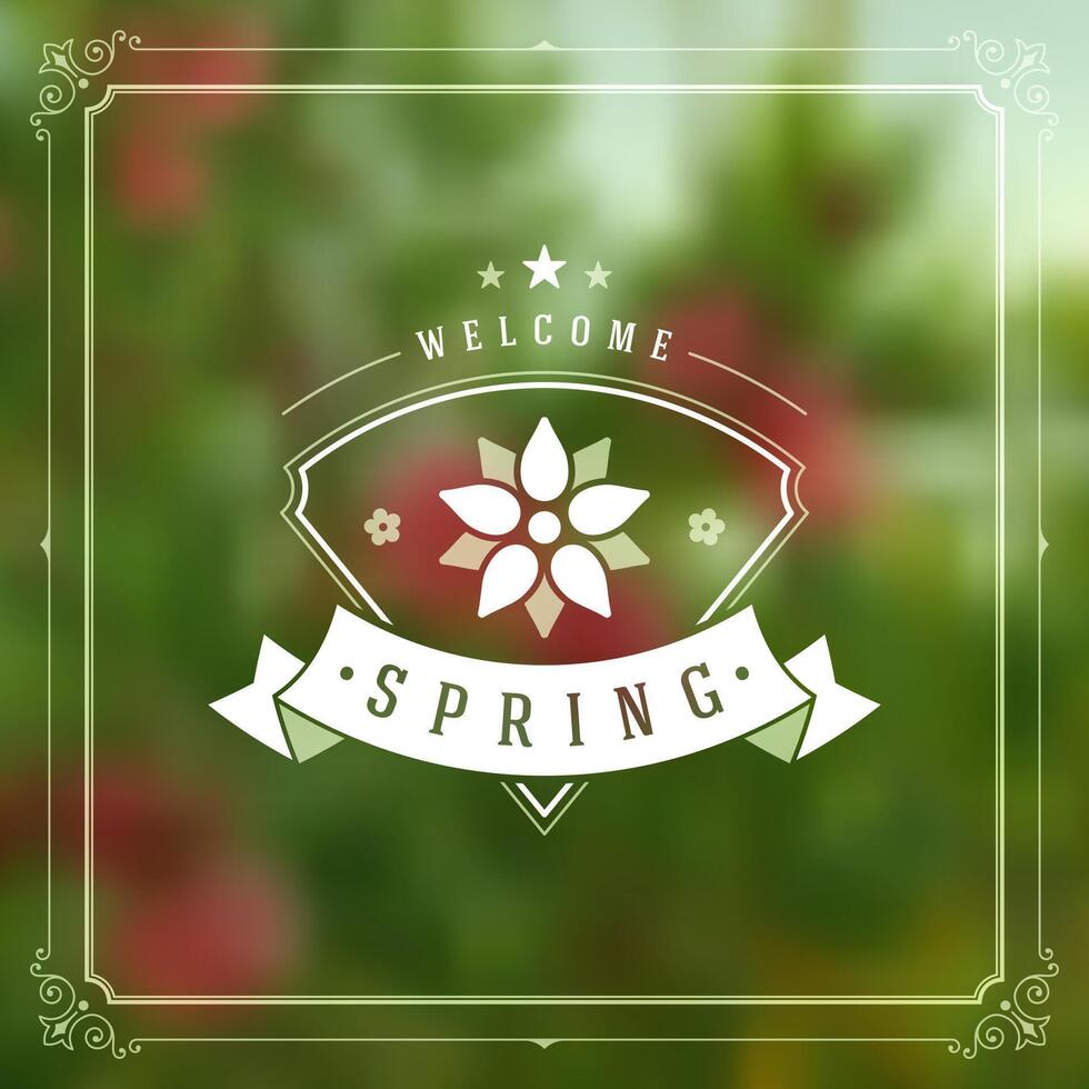 Spring Typographic Greeting Card or Poster Design. vector