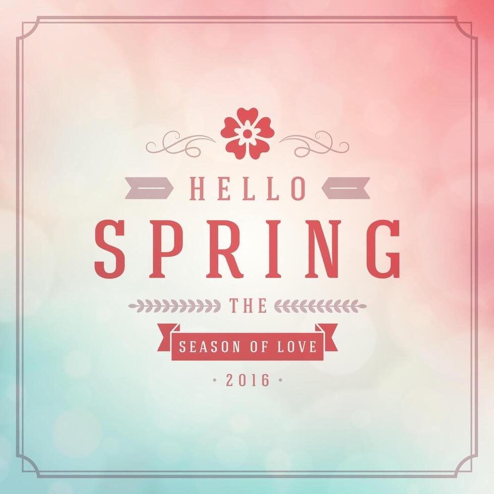 Spring Typographic Poster or Greeting Card Design. vector