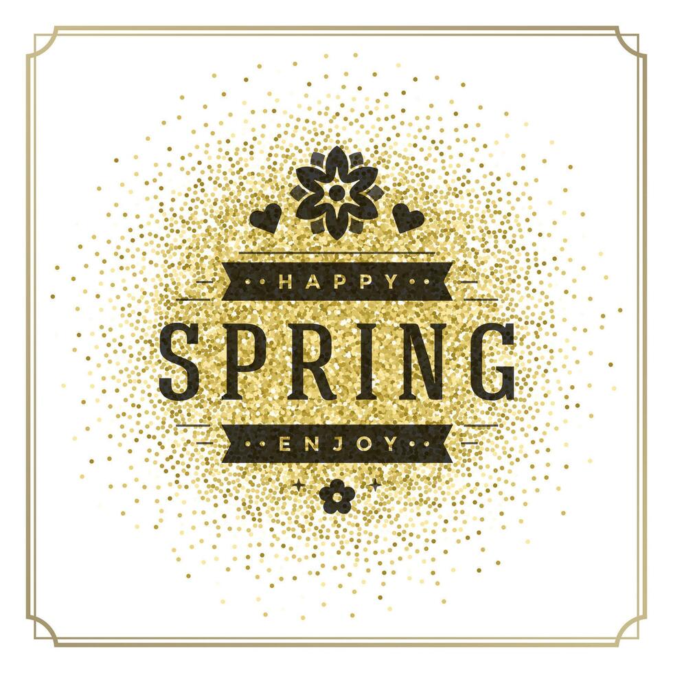 Spring Typographic Poster or Greeting Card Design. vector