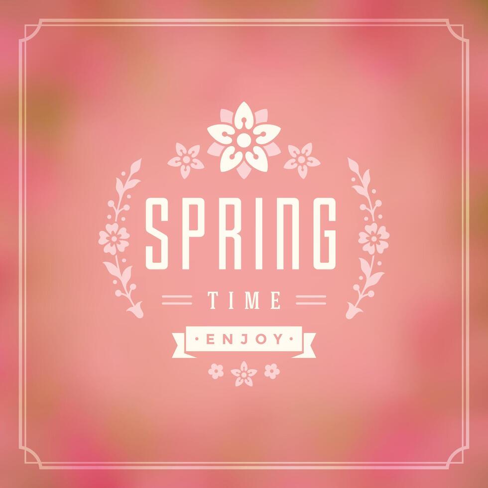 Spring Typographic Greeting Card or Poster Design. vector