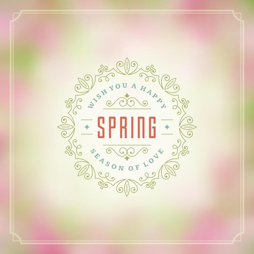 Spring Typographic Poster or Greeting Card Design. vector