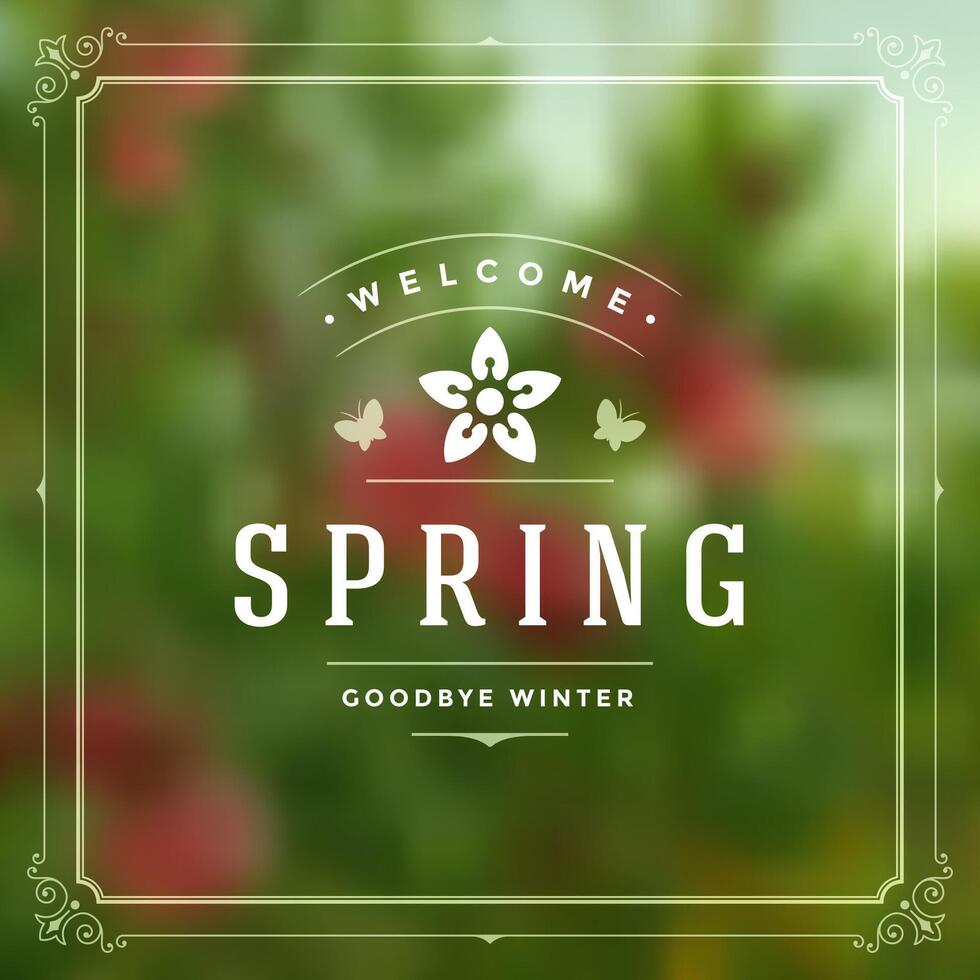 Spring Typographic Greeting Card or Poster Design. vector